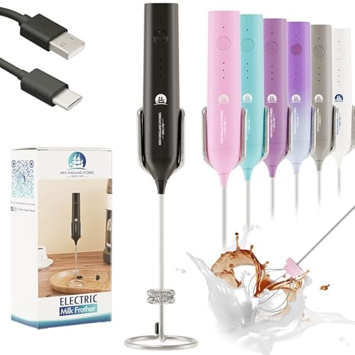 Rechargeable Milk Frother, 3 Speed Frother Wand Handheld Foam Maker with 2-layer Stainless Steel Whisk for Making Cappuccinos, Lattes, Bulletproof Coffee, Keto Drinks, Protein Shakes, and Matcha - Image 1