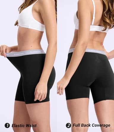 BAMBOO COOL Womens Boxer Briefs Boy Shorts Soft Stretch Panties for Women, 5-Pack - Image 4