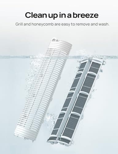 Dreo Evaporative Air Swamp Cooler, 40” Standing Fans that Blow Cold Air, 80° Oscillating Bladeless Cooling Fan for Bedroom, Removable Water Tank, Ice Packs, Remote Control, 4 Speeds, 7H Timer, White - Image 7