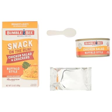 Bumble Bee Snack On The Run Buffalo Chicken Salad with Crackers Kit, 3.5 oz (Pack of 12) - Ready to Eat, Spoon Included - Shelf Stable & Convenient Protein Snack - Image 8