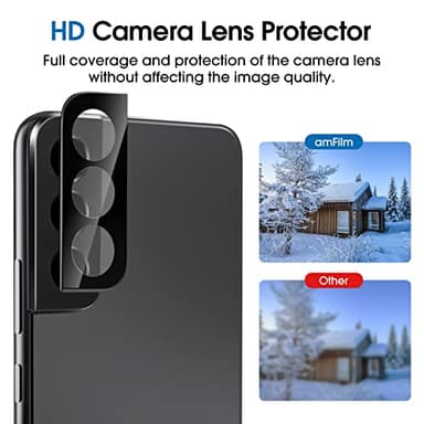 amFilm Privacy Screen Protector Samsung Galaxy S22 5g 6.1 inch with 2 Pack Camera Lens Protector, Anti Spy, Fingerprint ID Compatible, Easy to Installation, Hybird, 2+2 Pack - Image 7