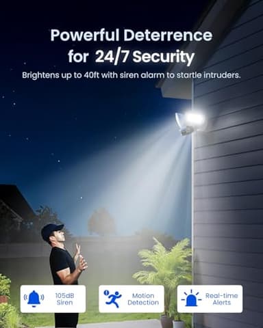 REOLINK Elite Floodlight WiFi, 4K 8MP 180° Panoramic Wired Floodlight Camera, Adjustable 3000 Lumens, Local AI Video Search, Dual-Band Wi-Fi 6, 24/7 Recording, No Monthly Fees, 100~200V AC Hardwired - Image 5
