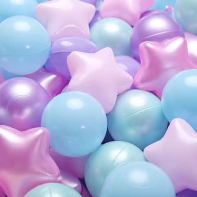 GOGOSO Star Ball Pit Balls for Ball Pit, Crush-Proof BPA Free Colorful Play Plastic Balls for Kids Toddler Christmas Party Decor Giant Friendship Bracelet Banner, Light Mermaid,50pcs 2.15inch Balls - Image 7