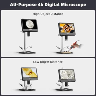 Andonstar 4K 30FPS Digital Microscope with 10.1" Screen, 3840P UHD Video Audio, Pro Boom Arm Stand for Soldering, Electronics Repair, Coin, AD208S-Pro HDMI Electronic Microscope for Adults, 64GB - Image 8