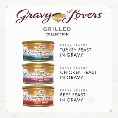 Purina Fancy Feast Gravy Lovers Poultry and Beef Grilled Gourmet Wet Cat Food Variety Pack - (Pack of 30) 3 oz. Cans - Image 3
