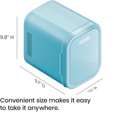 Iceman Portable Mini Fridge – Fits 6 x 12 oz Cans, Cooler and Heater Mini Fridge for Bedroom, Car, Office, Dorm and Skincare, AC/DC Car Plug-Compatible - Blue - Image 9