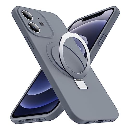 SKYLMW Designed for iPhone 11 Case with Magnetic Invisible Stand Compatible with Mag-Safe Military Drop Tested Shockproof Silicone Phone Cases for Women Men 6.1'', Grey - Image 1