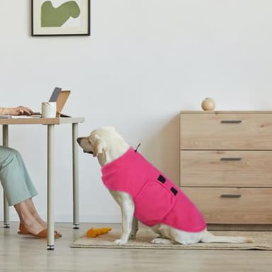 Queenmore Soft Fleece XXL Dog Sweater, Warm Winter Jacket with Leash Hole, Dachshund Cats & Doggy to Boy or Girl, (Pink, XXL) - Image 5