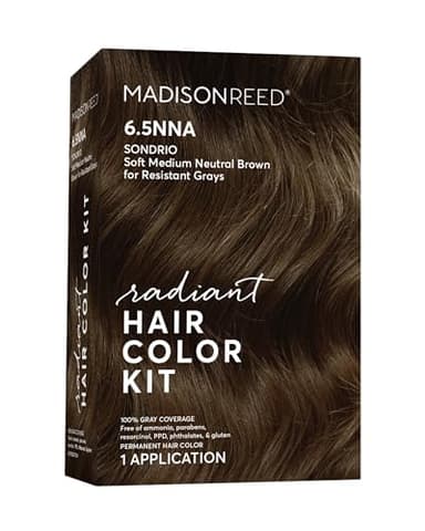 Madison Reed Radiant Hair Color Kit | 6.5NNA Medium Neutral Brown (Sondrio) 100% Maximum Gray Hair Coverage | Salon-Quality Permanent Hair Dye for Resistant Grays | PPD-Free & Ammonia-Free |1 Pack - Image 1