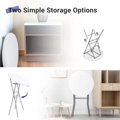 Byliable 28in Cocktail Table White High Top Folding, Round Portable Bar Height Folding Table with Removable Legs, Indoor Outdoor Banquet for Parties, Commercial, Speech, School - Image 7