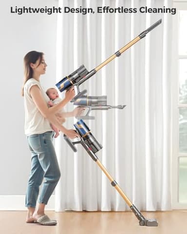 Cordless Vacuum Cleaner, 30Kpa Vacuum Cleaners for Home, Max 50Mins Runtime, Anti-Tangle Stick Vacuum, LED Screen, 1.5L Dust Cup, Rechargeable Lightweight Vacuum for Hardwood Floor, Carpets, Pet Hair - Image 6