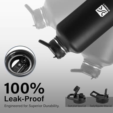DYSANKY Insulated Water Bottle | Thickened Stainless Steel Vacuum Metal | Portable Sports Half Gallon Large Water Jug for Gym and Hiking with Straw, Carrier Bag, Handle Strap | BPA-Free 64 oz - Image 7
