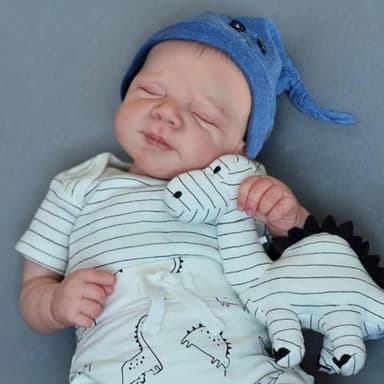 WOOROY Realistic Reborn Baby Dolls Boy - 18-Inch Newborn Baby Dolls with Soft Cloth Body Sleeping Lifelike Reborn Baby Dolls Birthday Gift for Kids Age 3+ - Image 1