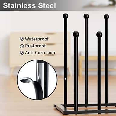 pickpiff Free Standing Shoe Racks - Black Metal Boot Rack for Dorm Room, Closet, Entryway, Bedroom, Patio Outdoor, Hallway, Black, Shoe Storage Fit for 6 Pairs - Image 2