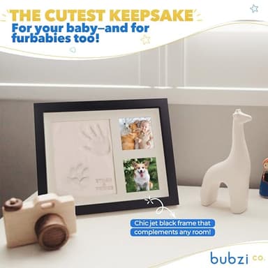 Baby Footprint and Hand Print Kit - Keepsake Frame, Nursery Picture Frames, New Mom Gifts, Newborn Essentials, Baby Shower Gifts (Jet Black) - Image 5