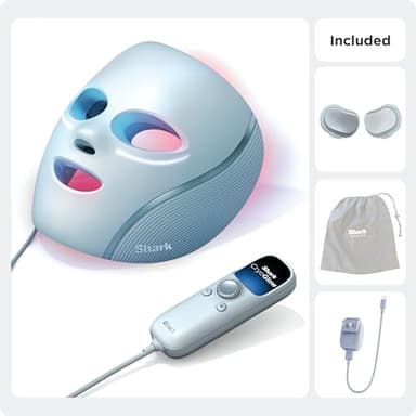Shark CryoGlow LED Face Mask (FSA/HSA Eligible*) with Under-Eye Cooling, Anti-Ageing & Blemish Repair, Red & Blue LED, Infrared Light Therapy, USB-C, Remote Control, Storage Bag, Blue Frost, FW312 - Image 13