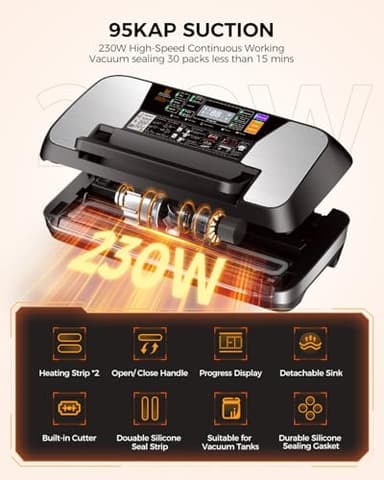 95kpa Vacuum Sealer Machine silver - Image 4