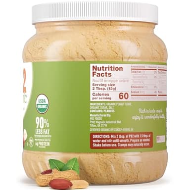 PB2 Organic Powdered Peanut Butter | USDA Organic Certified, Non-GMO Project Verified, Gluten-Free Peanut Butter Powder | Vegan, Keto Friendly | 24oz Resealable Jar - Image 8