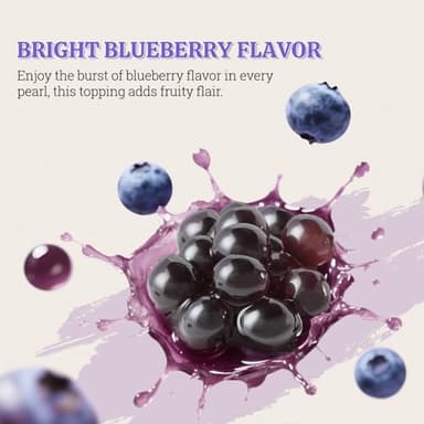 52USA Blueberry Popping Boba (500g), Popping Pearls for Bubble Tea, Beverages, Sweets, Ice Cream, Shakes, Desserts & Smoothies Topping, 1.1 Pound (Pack of 1) - Image 2