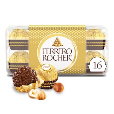 Ferrero Rocher, 16 Count, Premium Gourmet Milk Chocolate Hazelnut, Individually Wrapped Candy for Gifting, Mother's Day Gift, 7 oz - Image 1