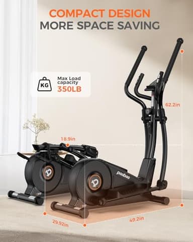 pooboo Elliptical Machine, Elliptical Exercise Machine with 16-Level Resistance&Hyper-Quiet Magnetic Driving System, Elliptical Machine for Home with LCD Monitor&15.5IN Stride, 350LBS Weight Capacity - Image 7