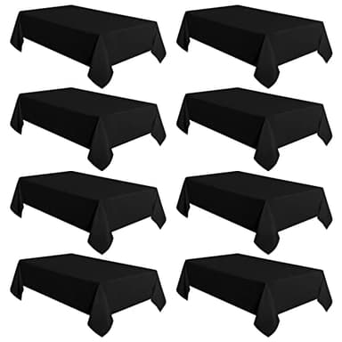 sancua 8 Pack Black Tablecloth 60 x 120 Inch, Rectangle Table Cloth for 8 Feet Tables - Stain and Wrinkle Resistant Washable Polyester Table Cover for Dining Tables, Buffet Parties and Camping - Image 8