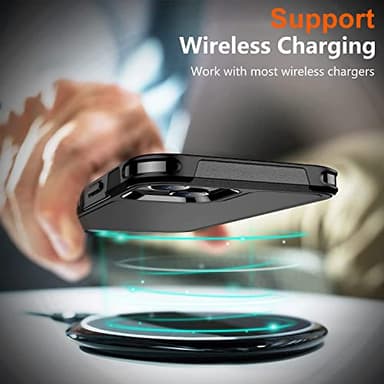 SPIDERCASE Designed for iPhone 13 Case, [10 FT Military Grade Drop Protection] [with 2 pcs Tempered Glass Screen Protector] Case for iPhone 13 6.1 inch (Black) - Image 4