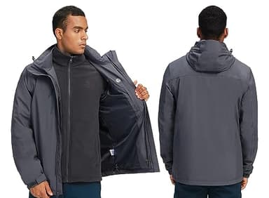 CAMEL CROWN Outdoor Jacket Men Winter Ski Jacket Windbreaker 3 in1 Hooded Rain Coat for Traveling Climbing Hiking - Image 2