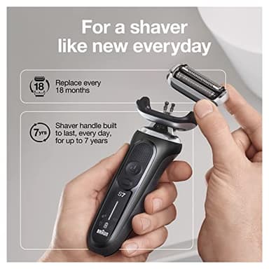 Braun Series 7 7085cc Flex Rechargeable Wet & Dry Men's Electric Shaver with Clean & Charge Station, Stubble & Beard Trimmer - Image 13