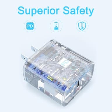 2Pack USB C Charger Block 20W, iGENJUN USB-C Power Adapter - iPhone Chargers with Fast Charging Capability, Type C Wall Charger for iPhone 17/17 Air/17 Pro Max/16 Series, Galaxy, Pixel, Pad - White - Image 2