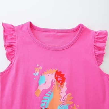 Baby Toddler Girl's Summer Clothes Short Sleeve T Shirt Tee and Shorts Clothing Set Outfits Pink Seahorse 2t - Image 4