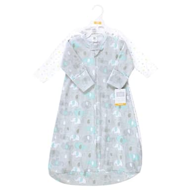 Hudson Baby Unisex Baby Cotton Long-Sleeve Wearable Sleeping Bag, Sack, Blanket, Neutral New Elephant, 18-24 Months - Image 2