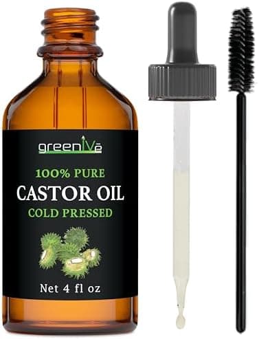 GreenIVe 100% Pure Castor Oil – Cold-Pressed, Hexane-Free – Hair, Eyebrows, Eyelashes, Skin Moisturizer, Castor Pack Wrap Oil Glass Bottle (4 Fl oz - Image 2
