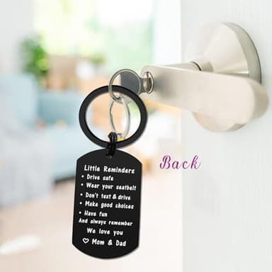 EE&YU Driver Safe Keychain for Son Daughter - New Driver Reminder Gifts from Love Mom Dad, Mental Health Gifts for Teen Boys Girls - Image 5