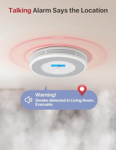 X-Sense Combination Smoke and Carbon Monoxide Detector with Voice Location, Interconnected Smoke Detector Carbon Monoxide Detector Combo with Base Station (Included), Model XP0A-MR31 - Image 4