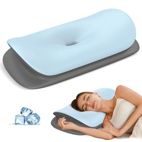 Cervical Neck Pillow for Pain Relief - Pillow for Neck Support Sleeping for Side, Back & Stomach Sleepers, Ergonomic Memory Foam Contour Pillows with Breathable Cover (Blue&Grey) - Image 1