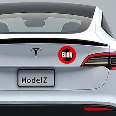 2 pcs Elon Sticker, No Elon Sticker, Elon Sticker, Musk Tesla Bumper Sticker, 4 Inch Waterproof Vinyl Decal for Car, Truck, Laptop, Window, Tesla Bumper Sticker - Image 5