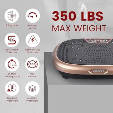 EILISON FitMaxx 3D XL Vibration Plate Exercise Machine - Whole Body Workout Vibration Platform w/Loop Bands - Lymphatic Drainage Machine for Weight Loss, Shaping, Wellness, Recovery - Image 5