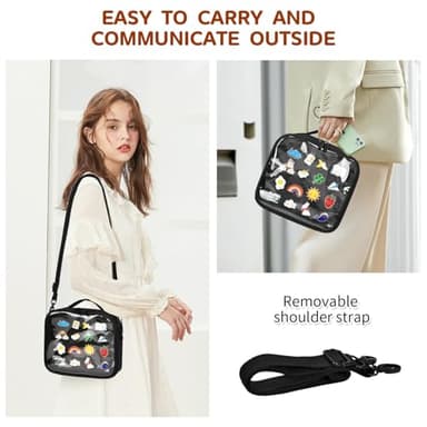 BOHEMIABY Enamel Pin Display Book, Collections Travel Pin Trading Book, Large Pin Display Board with Digital Label & Shoulder Straps, Suitable for Storing Enamel Pins (6 Page Pin Display Board) - Image 7