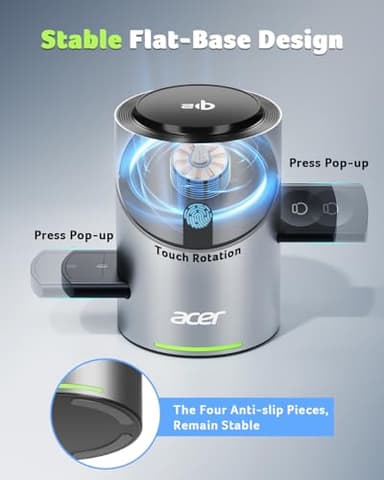 Acer S2 3 in 1 Charging Station for Apple - Qi2 15W iPhone Wireless Charging Station, Magsafe Charger Stand for iPhone 17 16 15 14 13 12 - Apple Watch - Airpods Series (Charger & USB-C Included) - Image 7