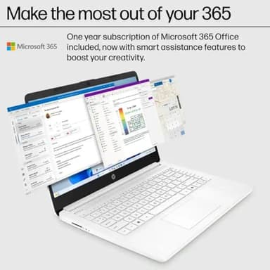 HP 14" Ultralight Student-Laptop, Laptops with 1Yr Office 365, Intel 4-Cores N4120 16GB RAM 320GB Storage (64GB eMMC+256GB Ghost Manta SD Card) Win11 White - Image 8