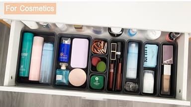 Kutesna 15 PCS Interlocking Desk Drawer Organizer Separator for Office,Bathroom,Kitchen,Makeup（Black） - Image 3