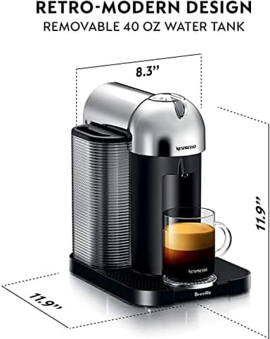 Nespresso Vertuo Coffee and Espresso Maker by Breville, Chrome - Image 4
