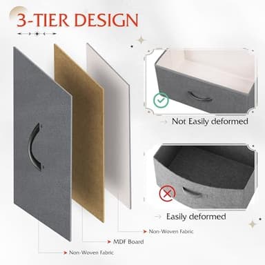 WLIVE Nightstand, 2 Drawer Dresser for Bedroom, Small Dresser with 2 Drawers, Bedside Furniture, Night Stand, End Table with Fabric Bins for Bedroom, Closet, Entryway, College Dorm, Dark Grey - Image 7