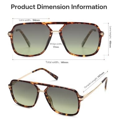 SOJOS Sunglasses for Women & Men, Square, Retro, Polarized Lens, Trendy Aviator, 90s Shades (SJ2229, Yellow Tortoise Green) - Image 5