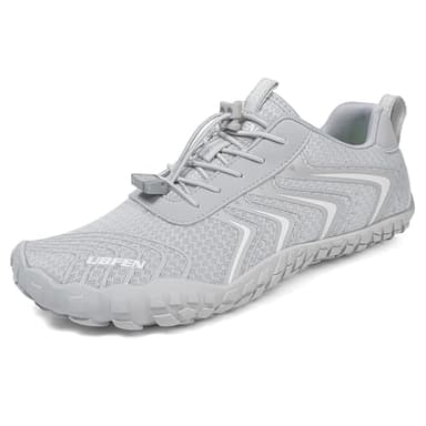 UBFEN Water Shoes Aqua Swim Shoes Mens Womens Beach Sports Quick Dry Barefoot for Boating Fishing Diving Surfing Z1 Light Gray Color Size US 7 Women 6 Men - Image 1