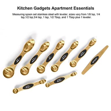 Magnetic Measuring Spoons Set Stainless Steel with Leveler, Stackable Metal Tablespoon Measure Spoon for Baking, Measuring Cups and Spoon Set Kitchen Gadgets Apartment Essentials Fits in Spice Jars - Image 7