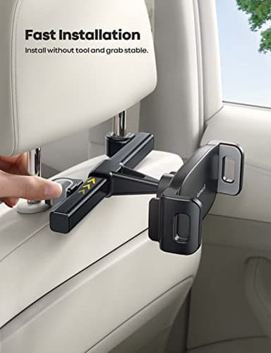 Lamicall Car Tablet Mount, Headrest Tablet Holder - Car Back Seat Travel Stand for Kids, Compatible with iPad Pro Air Mini, Galaxy Tab, Fire HD, 4.7-13" Cell Phone, Tablets and Devices - Image 3