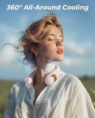 Neck Fan, Personal Fan with LED Display, USB-C Rechargeable, 4000mAh-Battery, 3-Speed Adjustment & Whisper-Quiet Operation, Perfect for Home, Travel, Sports - Image 3