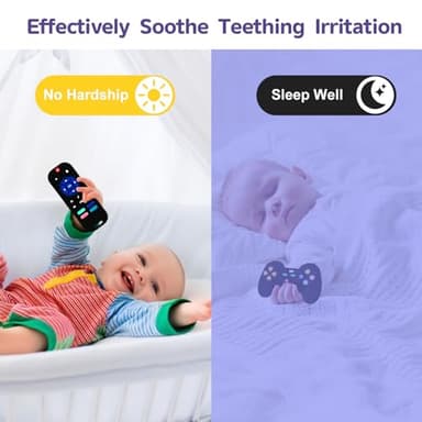 Hooku 2 Pack Silicone Teething Toys for Babies 0-6 Months, Teethers for Babies 6-12 Months, Remote Teether for Baby, Sensory Toys for Babies, Baby Chew Toys KLW8808 - Image 3